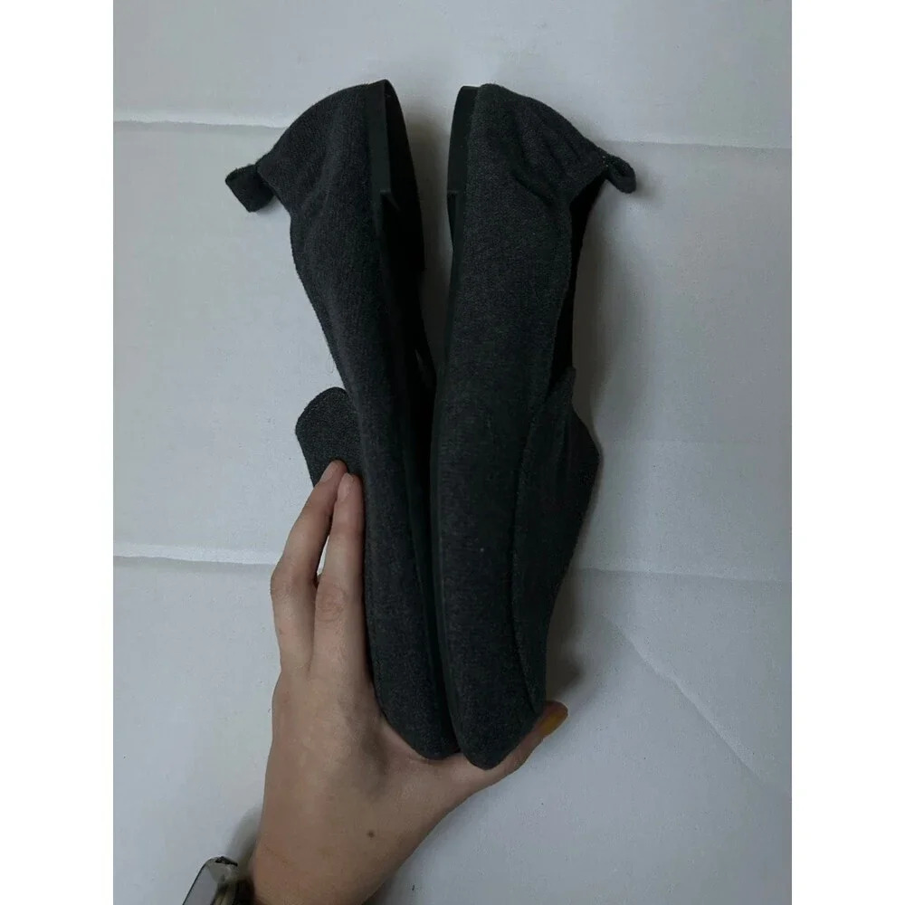Lucky Brand Women's 11 Loafer Flat Charcoal Faux Fur Lined Shoe - Picture 4 of 6